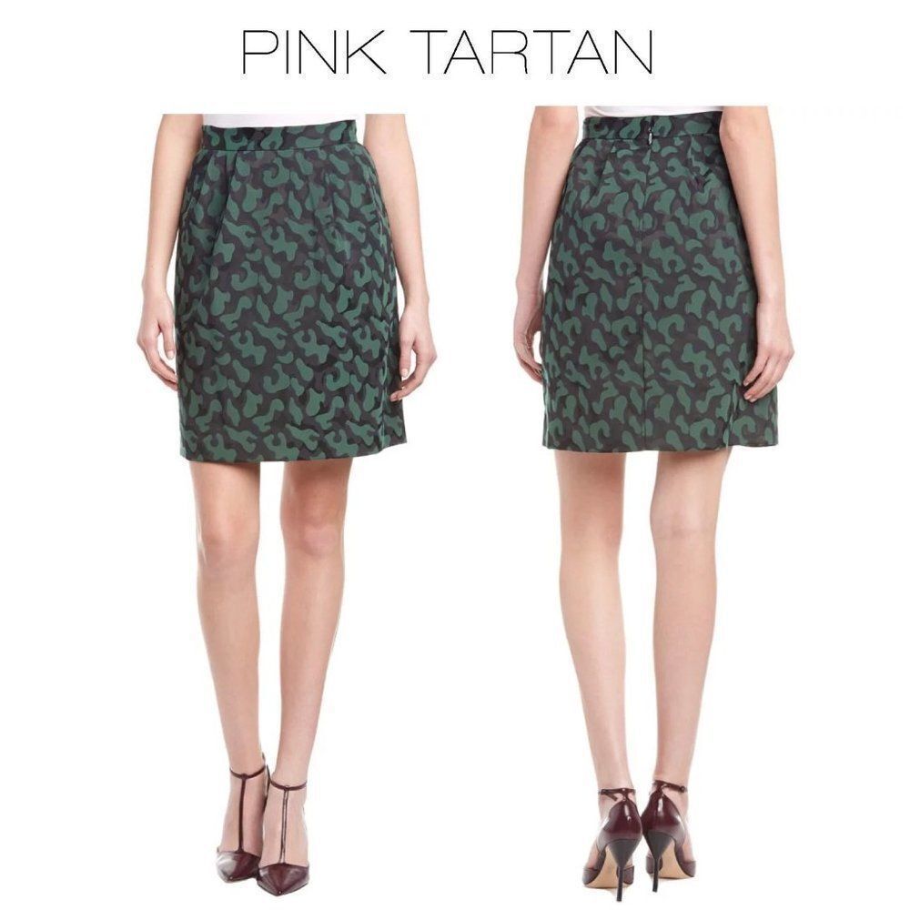 PINK Tartan Green And Black A-Line Skirt Sz 14